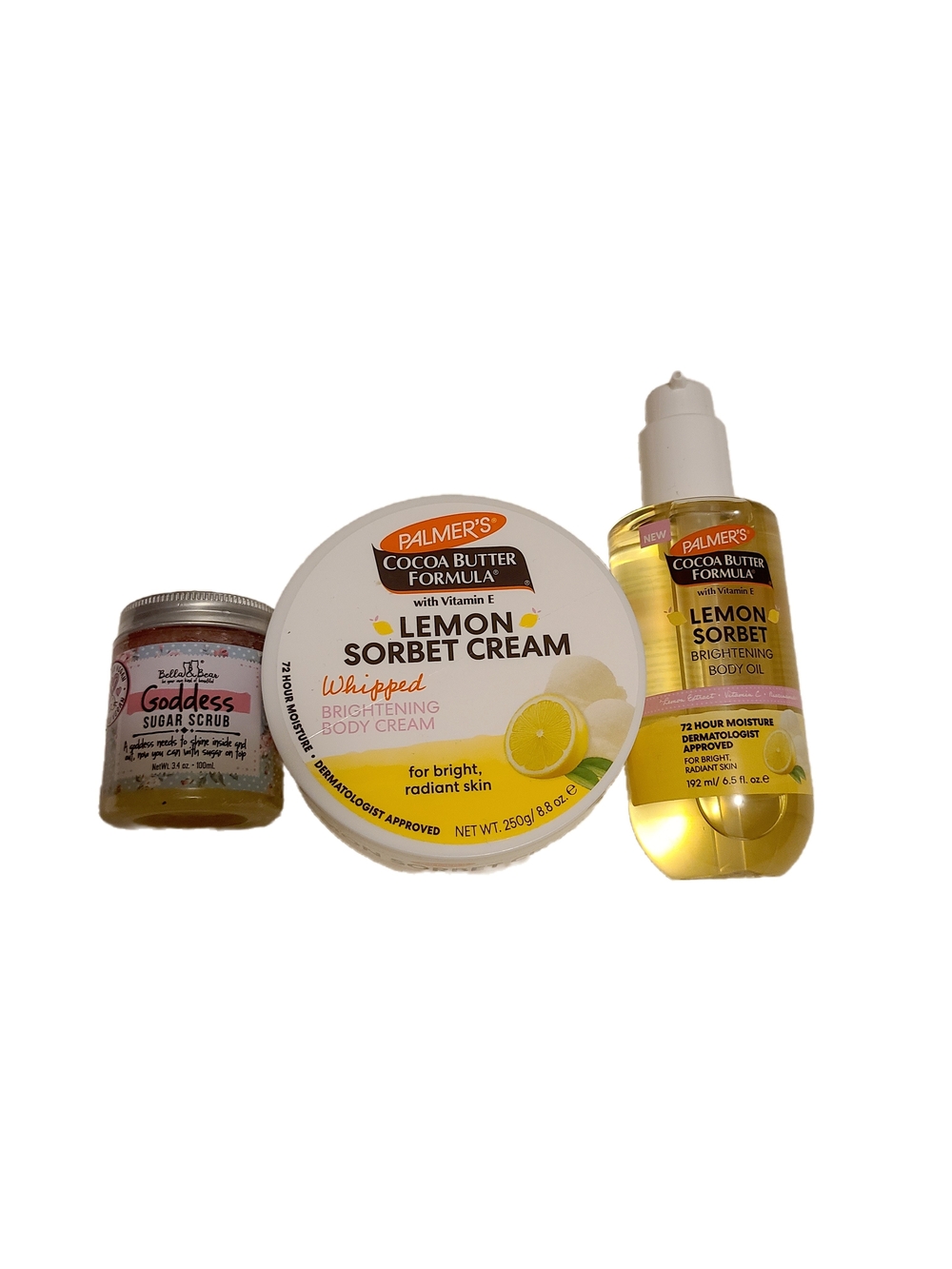 New Palmer's Lemon Sorbet Brightening Body Cream & Oil - Lemon + Free Scrub 🍋